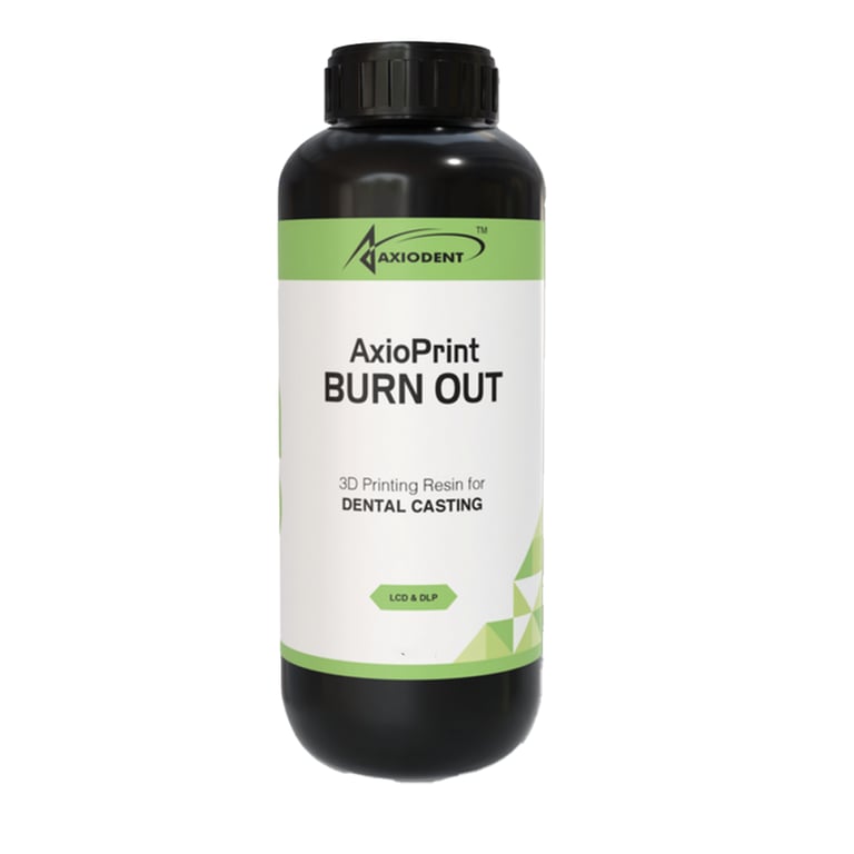 AxioPrint Burn Out Dental Casting 3D Printing Resin, 500g Bottle, 1/Pk. Ash-free castable resin