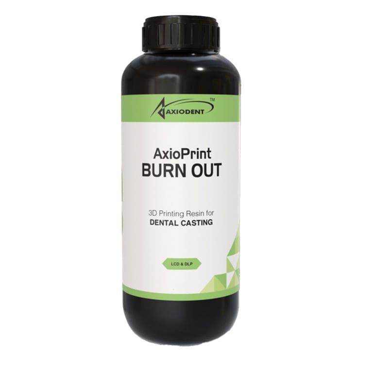 AxioPrint Burn Out Dental Casting 3D Printing Resin, 1000g Bottle, 1/Pk. Ash-free castable resin