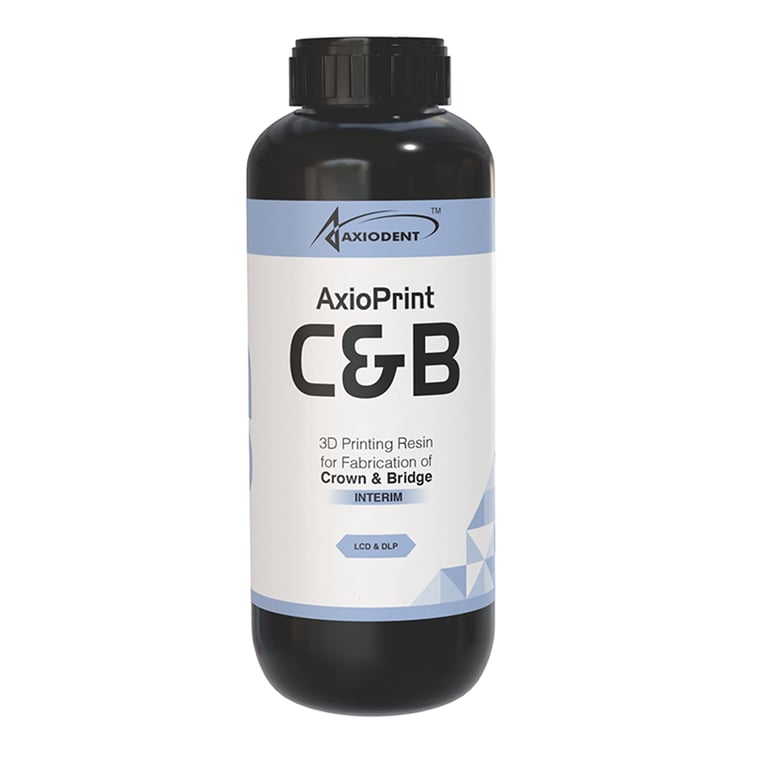 AxioPrint C&B Interim 3D Printing Resin, Shade B2, 500g Bottle, 1/Pk. Glass-filled hybrid material