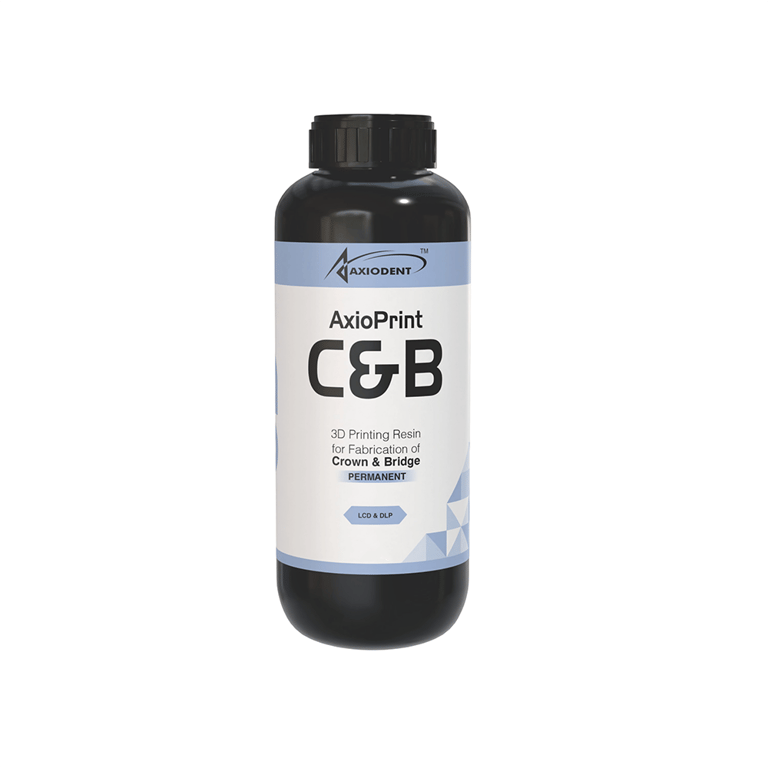 AxioPrint C&B Permanent 3D Printing Resin, Shade A2, 1000g Bottle, 1/Pk. Glass-filled hybrid