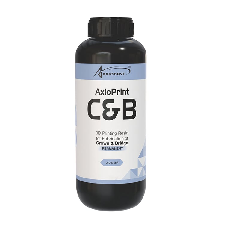 AxioPrint C&B Permanent 3D Printing Resin, Shade B2, 250g Bottle, 1/Pk. Glass-filled hybrid