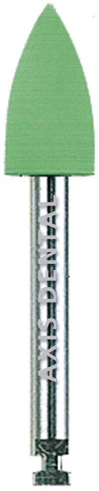 NTI CeraGlaze Porcelain Polishers - Green Pre-Polishing, RA/Latch, Flame 3 Points/Pk