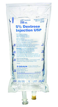 B. Braun 5% Dextrose in Water 250 ml Plastic Bag