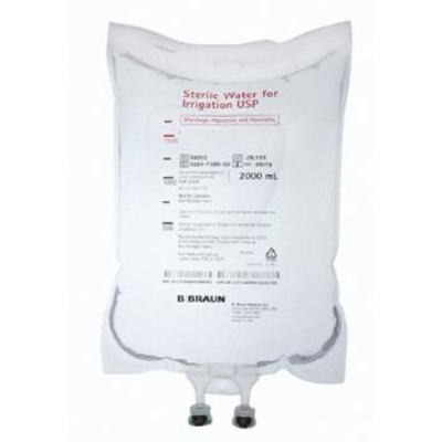 B. Braun Sterile Water for Irrigation 2000 mL bag. Sterile Water of Irrigation USP is a sterile