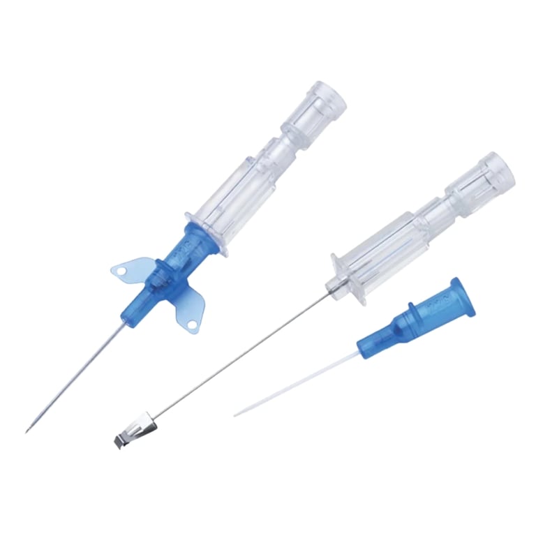 Introcan Safety 22ga x 1-3/4 FEP Peripheral IV Catheter, Straight Hub, 50/Pk. Establishes secure