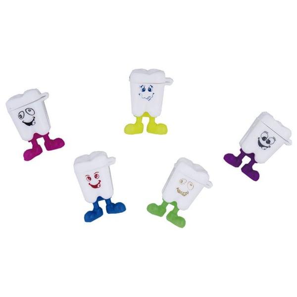 BADER Kids First Tooth Holder with Legs, Assorted, 20/Pk. Safe storage place for children's baby
