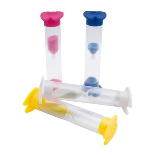 BADER Mini Plastic 2-Minute Hourglass Brushing Timer, Assorted Colors, 20/Pk. Designed