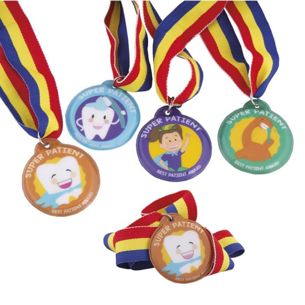 BADER Round Patient Medals, Assorted, 20/Pk. Ideal gift for the young patients of the dental