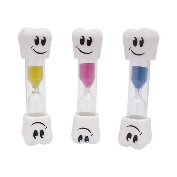 BADER Smiley Face Hourglass Brushing Timer, 2 Minutes, Assorted Colors, 20/Pk. Has plastic