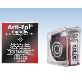 Arti-Fol Metallic Black/Red 20 m in Dispenser. Double-Sided Shimstock-Film, 12 microns, 22 mm x 20