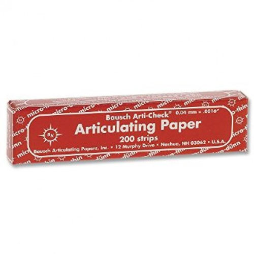Bausch Arti-Check Micro-Thin .0016" (40 microns) RED Articulating Paper Strips, Box with 200