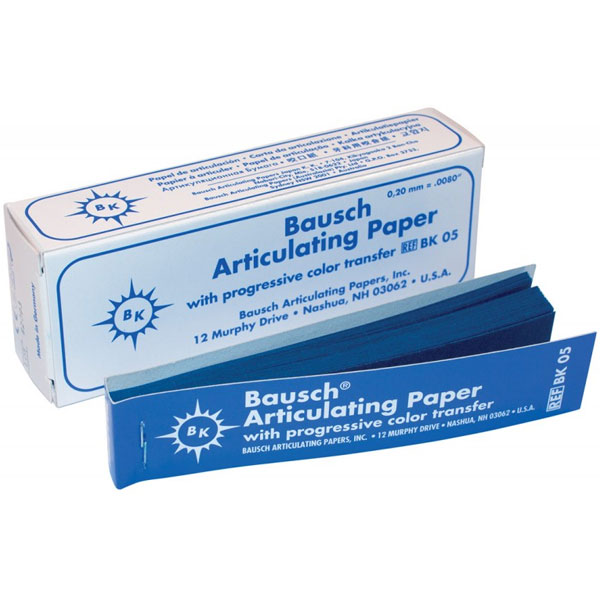 Bausch .008" (200 microns) BLUE Articulating Paper Strips, Box with 300 Strips Booklets. #BK-05