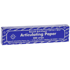 Bausch Arti-Check Micro-Thin .0016" (40 microns) BLUE Articulating Paper Strips, Box with 200