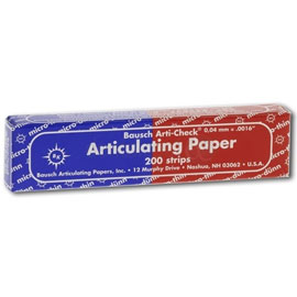 Bausch Arti-Check Micro-Thin .0016" (40 microns) RED/BLUE Articulating Paper Strips, 200 Strips