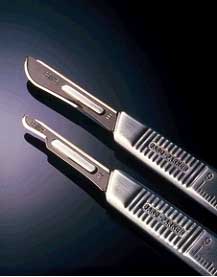 Bard Parker #6 Stainless Steel Surgical Blade Handle, 5/Pk