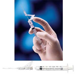 BD SafetyGlide 1ml Syringe with 25 gauge x 5/8" Shielding Subcutaneous Injection Needle, Regular