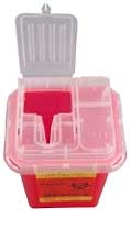 BD Sharps Collector 1 Quart, Red, Features Clear Top and Built-in Needle Removal Port, Single