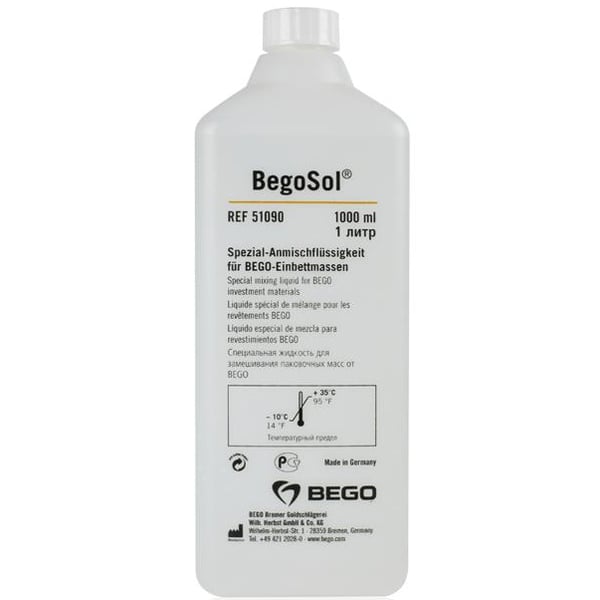 BegoSol, 1 Liter Bottle. Special Mixing Liquid (anti-freeze optimization) for Wirovest plus