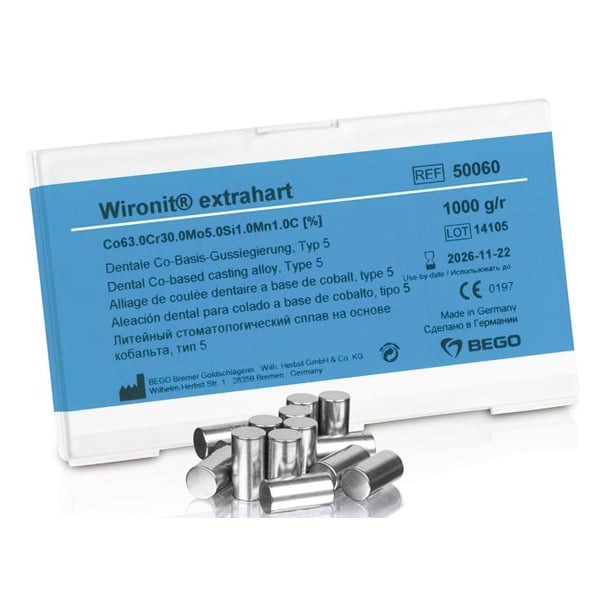 Wironit extrahart Co-Based Alloy for Combination Work 1Kg. Biocompatible, Corrosion-Resistant