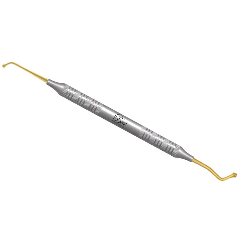 Best #1/21B Stainless Steel Double End Burnisher with Titanium Gold Plated Ends, 8mm Hollow