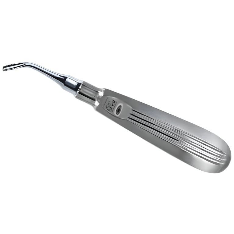 Best #4R Serrated Elevator, 1/Pk. Right-curved, 4 mm serrated tip and ergonomic handle provides