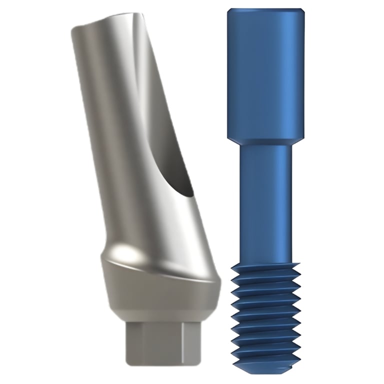 Bhi Implants 15° Angular Anatomic Abutment w/Screw, 3mm Collar H, 11.5mm Length, 1/Pk. Features