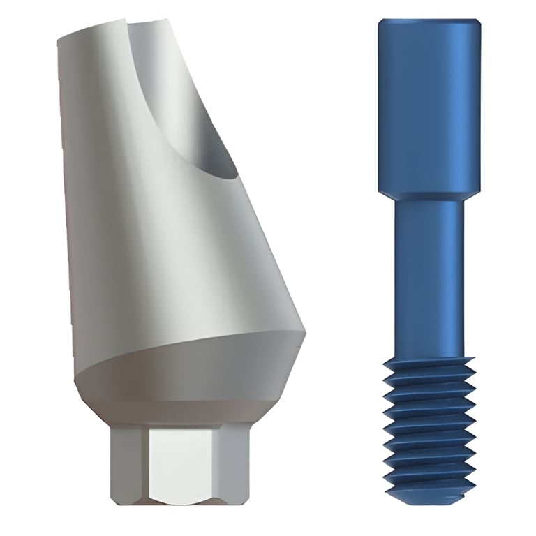 Bhi Implants 15° Angular Titanium Abutment w/Screw, 7.5mm Length, 1/Pk. Component is Titanium