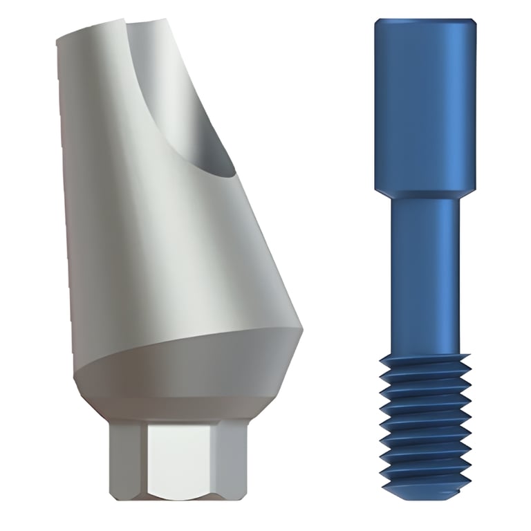 Bhi Implants 15° Angular Titanium Abutment w/Screw, 9.5mm Length, 1/Pk. Component is Titanium