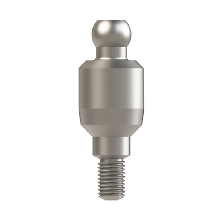 Bhi Implants Straight Titanium Ball Attachment for Internal Hex Dental Implant, H4, 1/Pk
