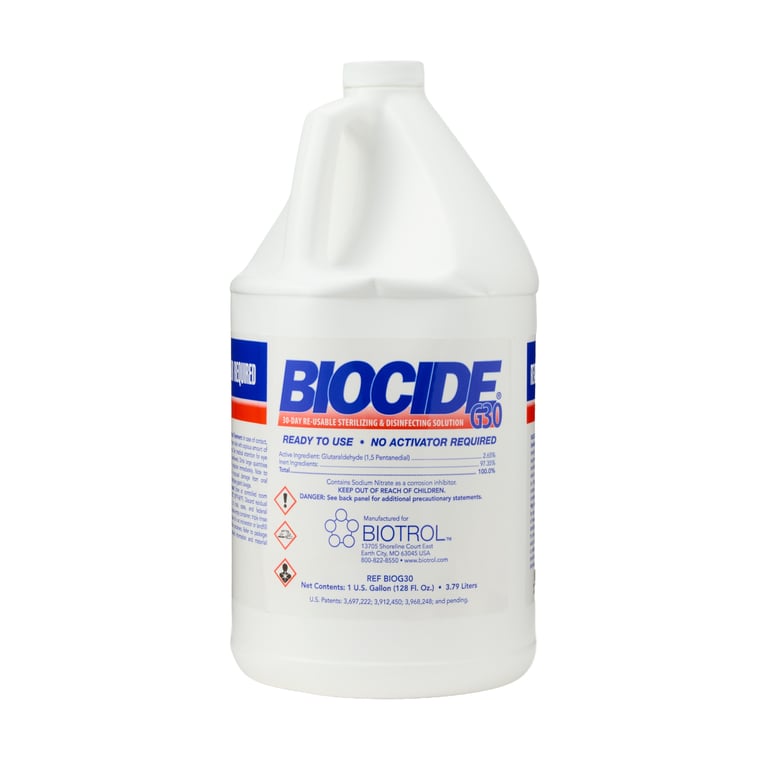 Biocide G30 2.65% Acidic Glutaraldehyde Sterilant, Disinfects in 45 minute, Sterilizes in 10