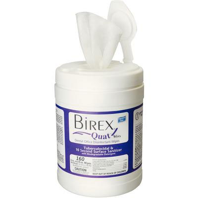 Birex Quat Wipes 6" x 6.75" 160/Can. Cleaner, Disinfectant, Deodorizer. The industry's fastest