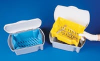Euro-Tray Holding Tray with Removable Yellow Insert for Rinsing Procedures, and a Stand-up