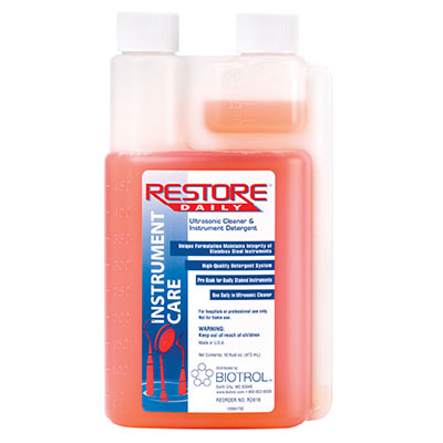 Restore Daily Concentrated Liquid Detergent 16 oz. Bottle. Ultrasonic Cleaner and Instrument