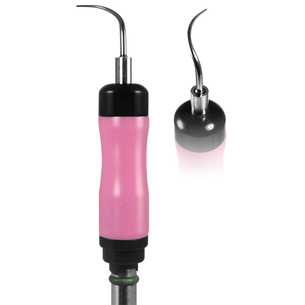 Parkell Soft Grip 30K Right curved Perio internal water ultrasonic insert, pink color soft grip