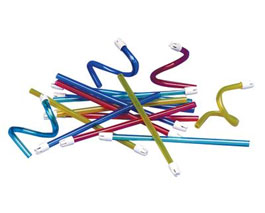Flexo Blue with White Fixed Tips Plastic Saliva Ejectors, will not collapse when bent. Package