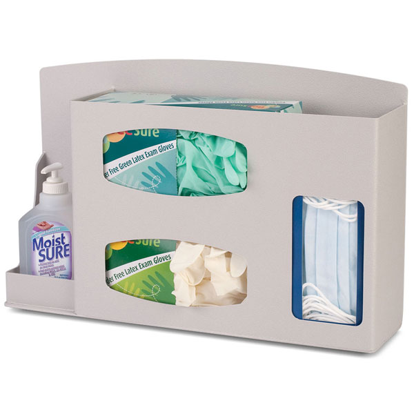 Bowman Combination Dispenser 18-1/2"W x 11"H x 4-1/2"D. Free up counter space, keep an eye on