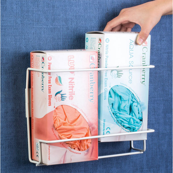 thumbnail image 2 of HUBERT® Silver Wire Glove Dispenser – Wall Mount, Holds 3 Boxes, Steel, 16 3/4L X 3 2 of 6