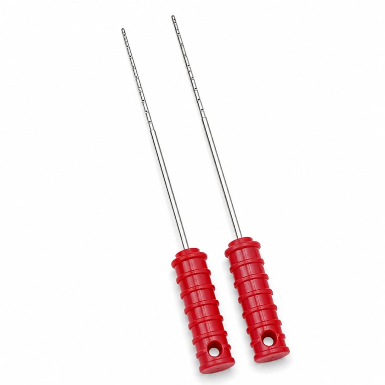 Britedent 21mm Barbed Broaches, Size 3, Red, 10/Pk. Designed for endodontic procedures, with color