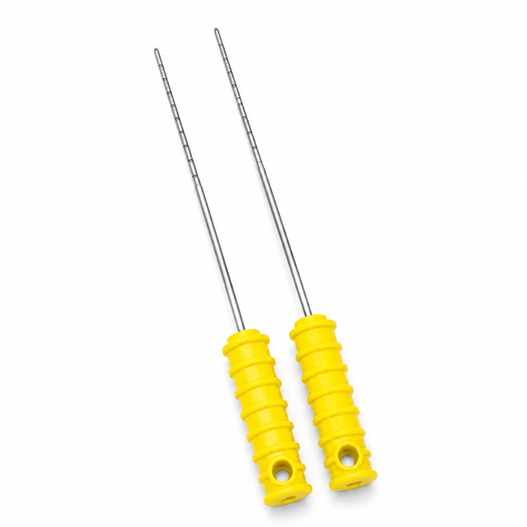 Britedent 21mm Barbed Broaches, Size 2, Yellow, 10/Pk. Designed for endodontic procedures