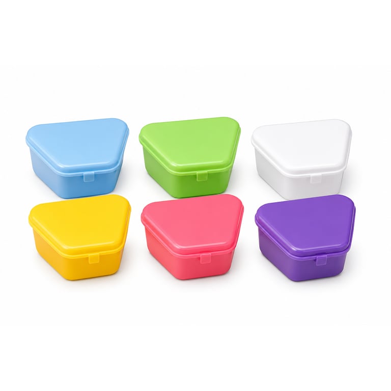 Britedent Denture Box, Ladder Style, Assorted, 12/Pk. Designed for convenient storage and handling