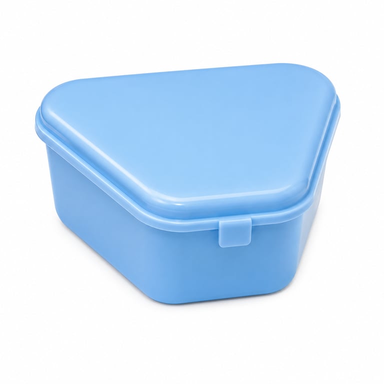 Britedent Denture Box, Ladder Style, Blue, 12/Pk. Designed for convenient storage and handling
