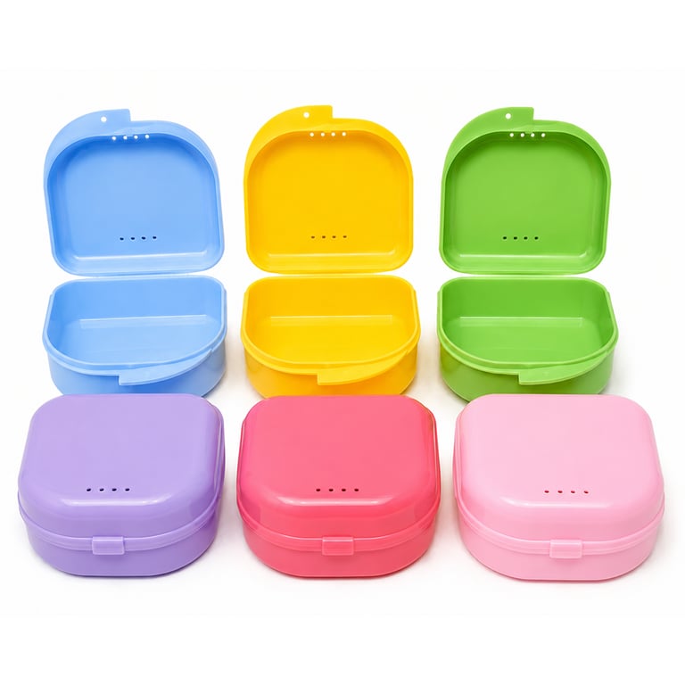 Britedent Retainer Box, Ventilated, Assorted, 12/Pk. Designed for retainers and other removable