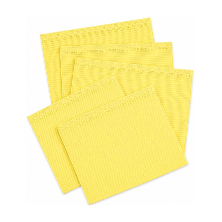 Britedent 13" x 18" 3-Ply Dental Bibs, Yellow, 500/Pk. For patient setup and chairside procedure