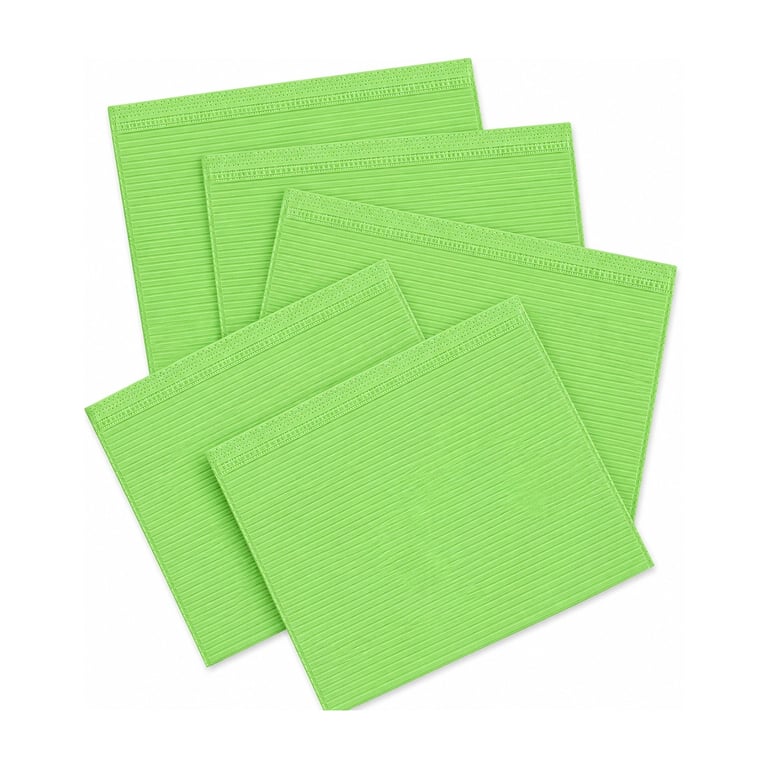 Britedent 13" x 18" 3-Ply Dental Bibs, Green, 500/Pk. For patient setup and chairside procedure