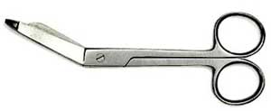 Brite Sources Lister Bandage Scissor, 4.5". Lister bandage scissors have a small foot on one