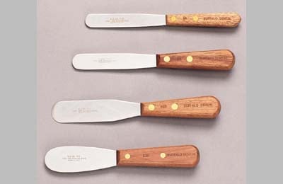 Buffalo Dental #2R stainless steel spatula with 4" Flexible Blade and Wooden Handle, for Mixing