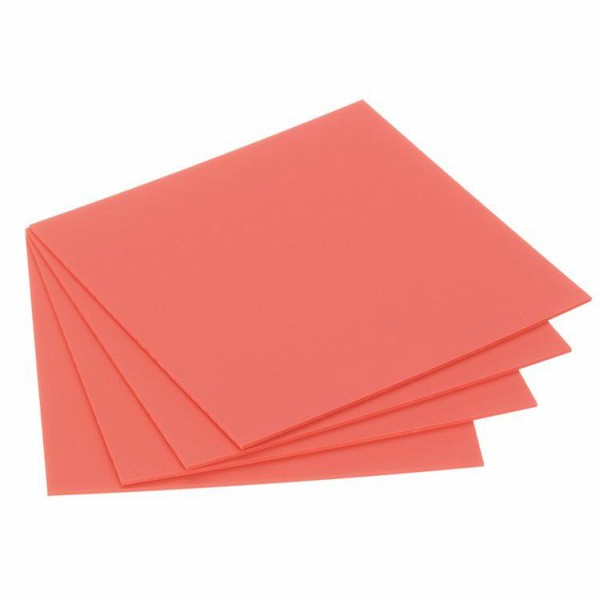 Buffalo Dental .060" Base plate material, 5" x 5" pink, 200/box. Stiff pink Polystyrene sheets