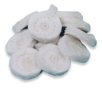 Buffalo Dental 7/8" diameter miniature 16-ply muslin buffs for precision polishing tasks, center