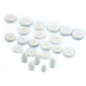 Buffalo Dental 3/4" Soft Square Edge Minim Felt Wheels 24/box. For buffing and polishing, 1/8"