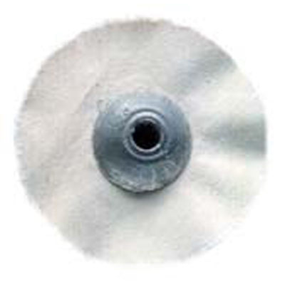 Buffalo Dental 4" x 36 ply lead-centered muslin buff. Designed for superior polishing action